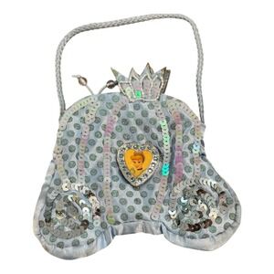 DISNEY PARK PRINCESS CINDERELLA SEQUIN PURSE COACH SHAPED CHILD SOUVENIR Y2K